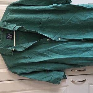 GAP Men's Casual Teal Button Down Shirt